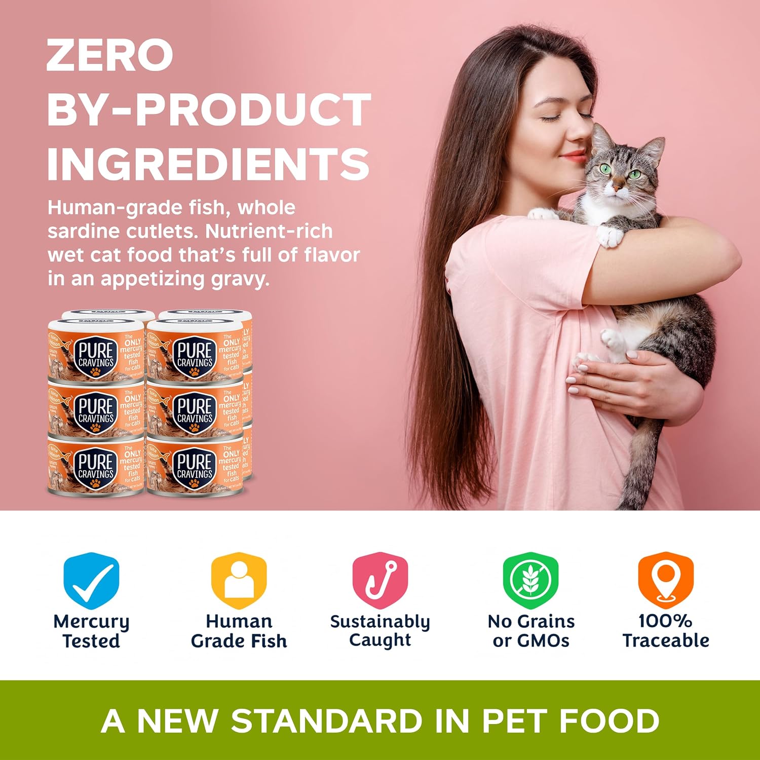 ALIMENTO HÚMEDO PARA GATOS PURE CRAVINGS ATÚN Y SALMÓN EN SALSA, PACK DE 12 LATAS - 5