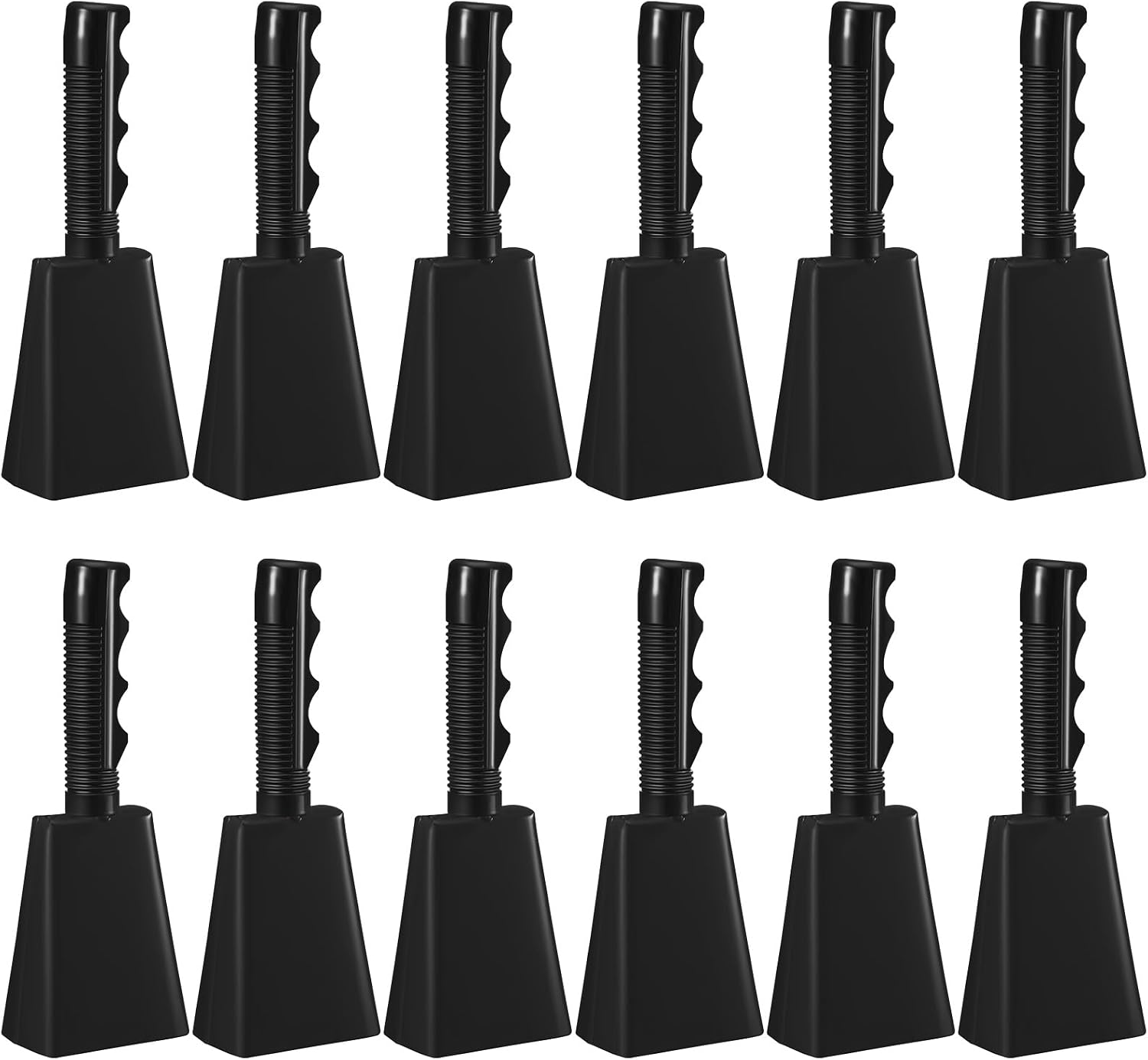 CAMPANA DE VACA 8 PULGADAS FIADA JUEGO DE 12 PIEZAS NEGRO CON MANGO - 1