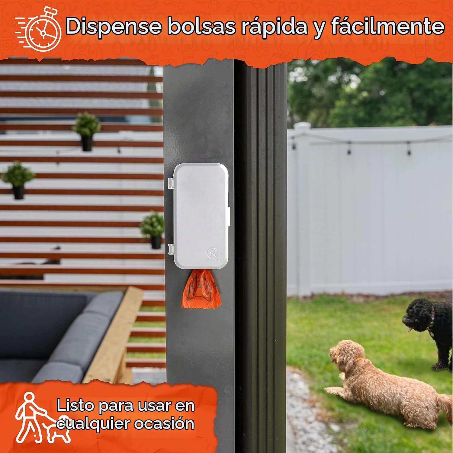 DISPENSADOR DE BOLSAS PARA DESECHOS DE MASCOTAS PEXTER BLANCO CON 4 ROLLOS INCLUIDOS - 4
