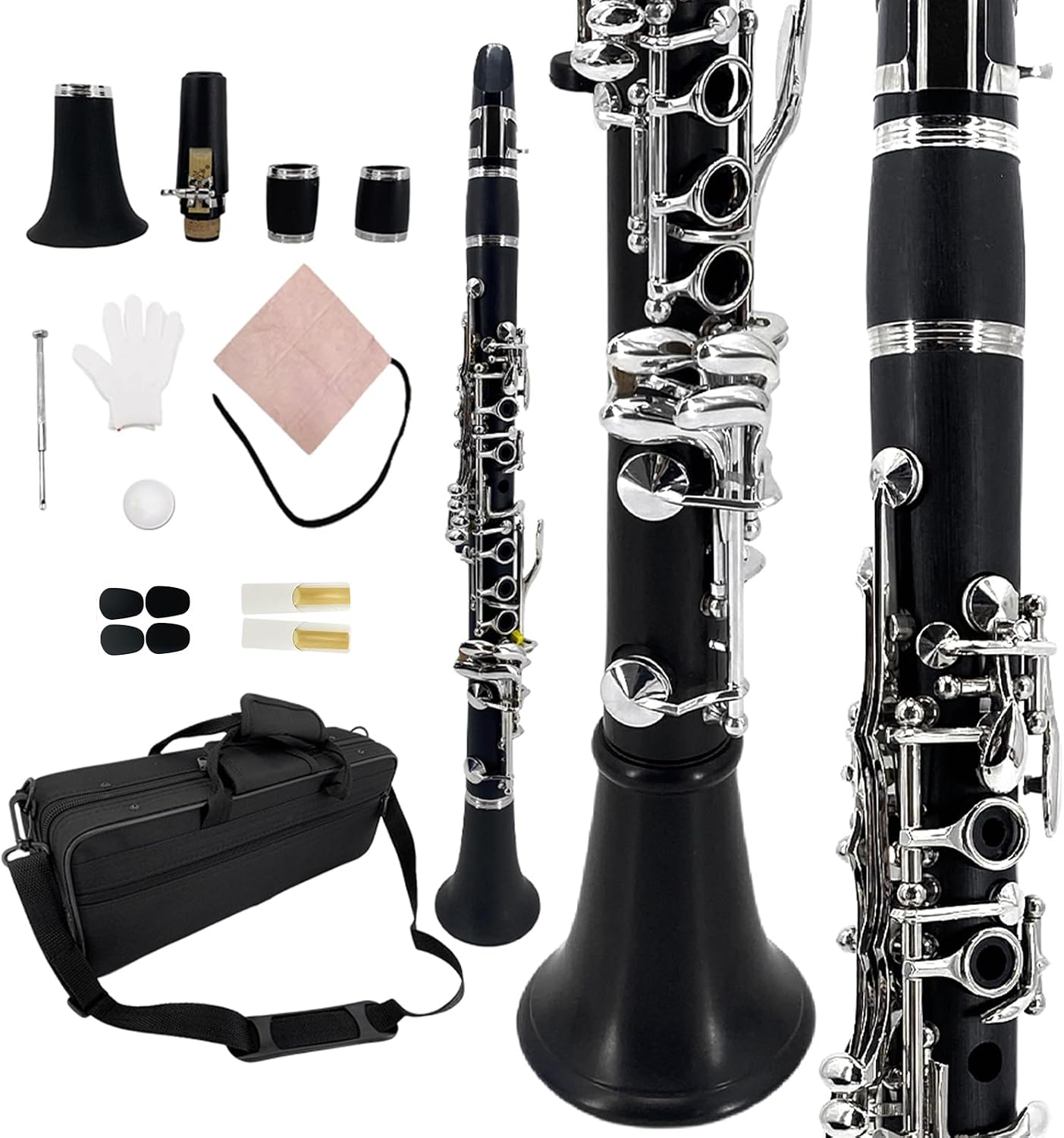 CLARINETE MIB YOUNGMONIC CUERPO ÉBANO LLAVES NÍQUEL CON ESTUCHE Y KIT DE MANTENIMIENTO - 1