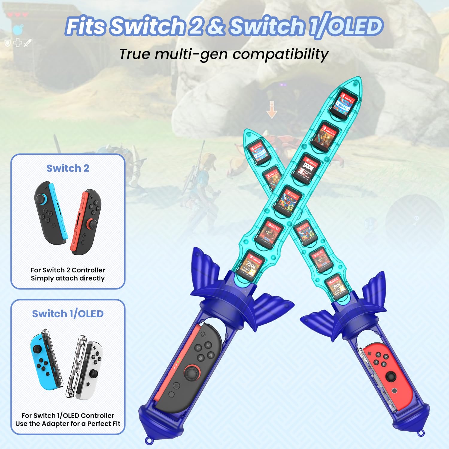 ESTUCHE GRIP ESPADA CODOGOY PARA NINTENDO SWITCH CON ALMACENAMIENTO DE 12 JUEGOS - 2