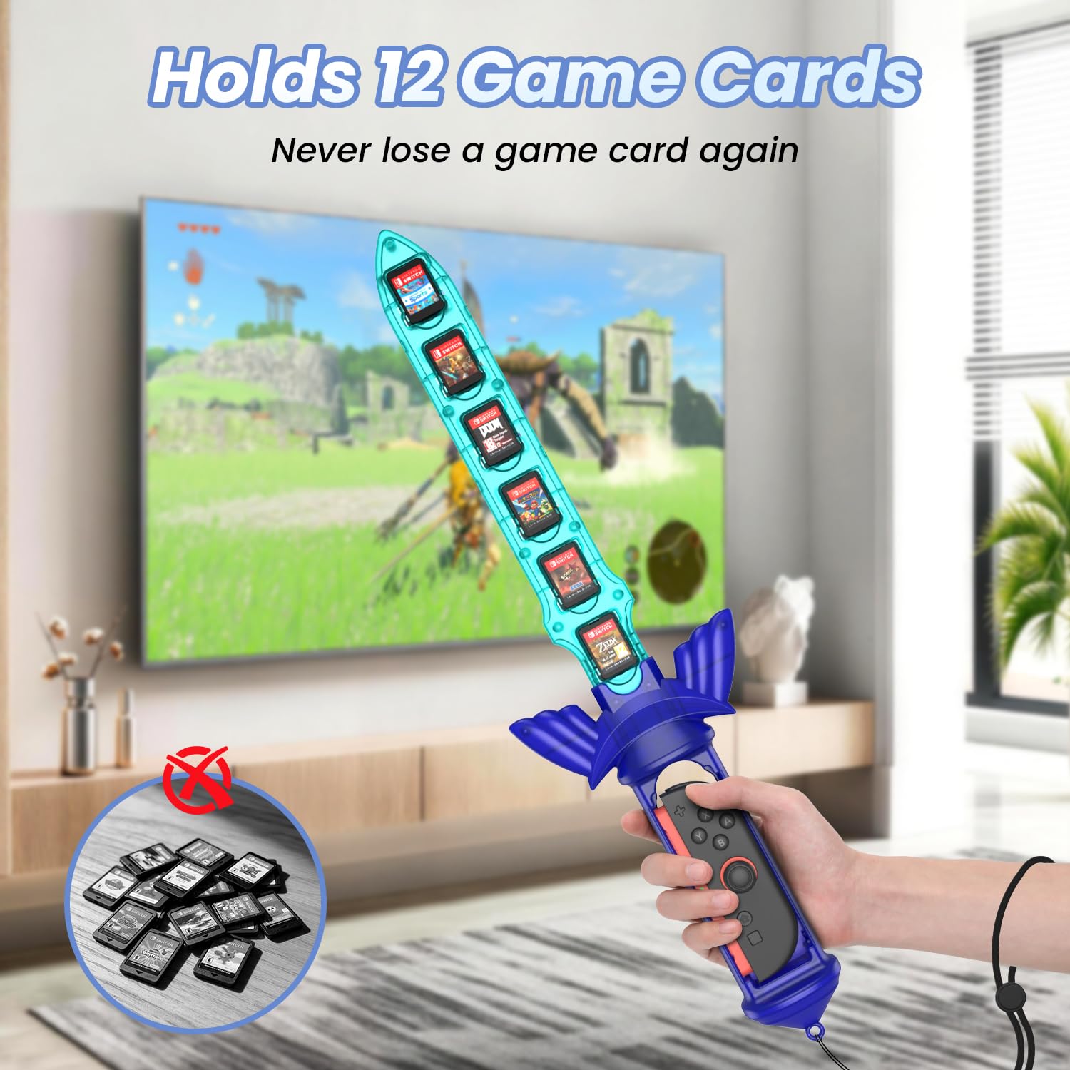 ESTUCHE GRIP ESPADA CODOGOY PARA NINTENDO SWITCH CON ALMACENAMIENTO DE 12 JUEGOS - 3