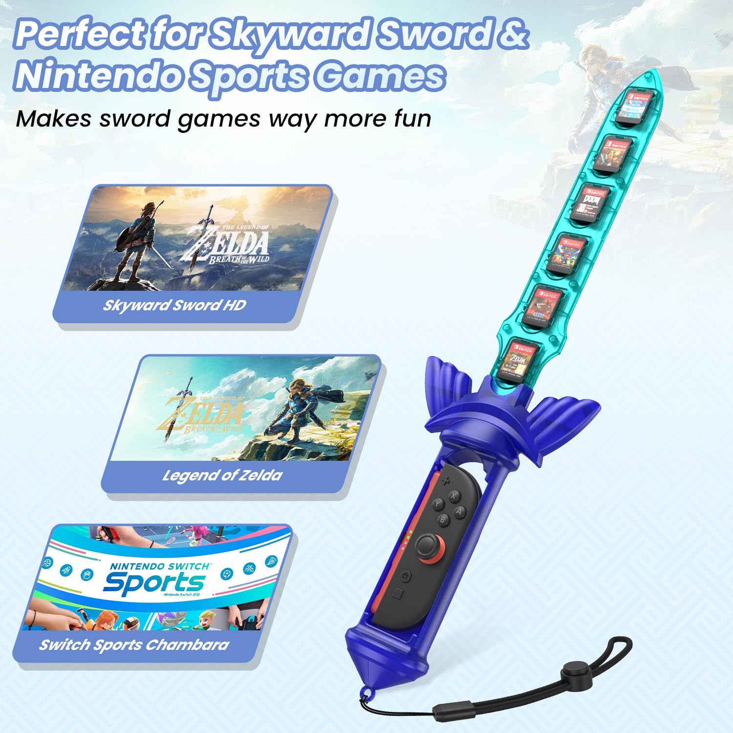 ESTUCHE GRIP ESPADA CODOGOY PARA NINTENDO SWITCH CON ALMACENAMIENTO DE 12 JUEGOS - 4