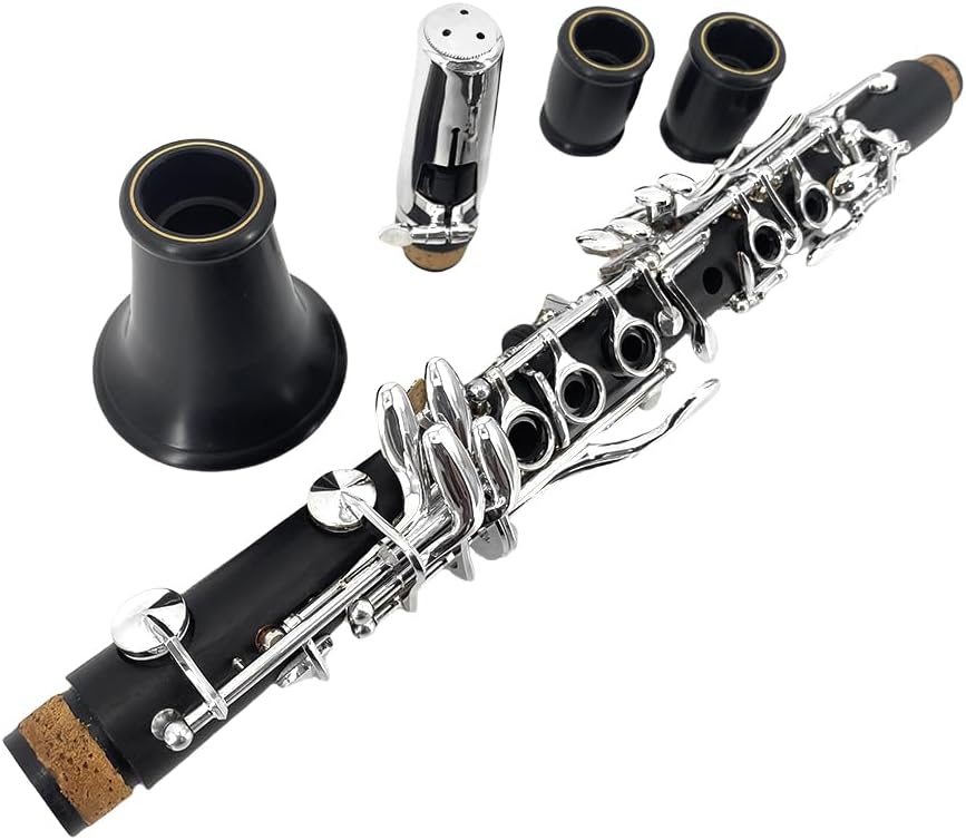 CLARINETE PROFESIONAL MADERA DE ÉBANO MI BEMOL YOUNGMONIC CON LLAVES PLATEADAS - 2