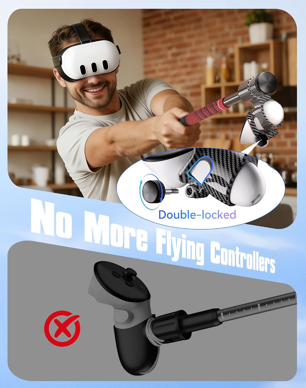 ACCESORIO DE PALO DE GOLF VR LERSYCO PARA QUEST 3/3S CONTROLADOR DERECHO 17.5 PULGADAS - 3