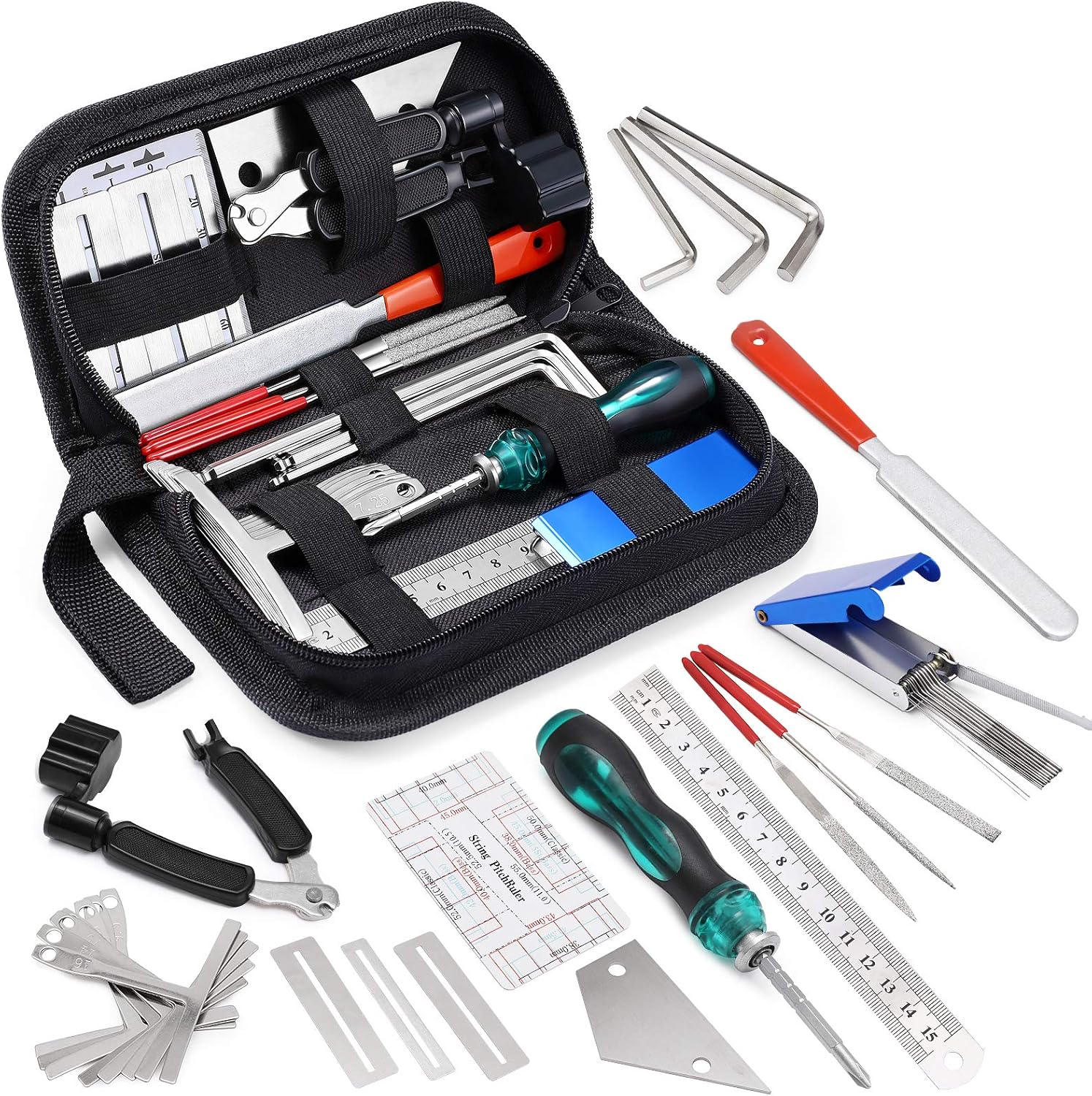 KIT DE HERRAMIENTAS PARA REPARACIÓN DE GUITARRA MIFOGE 25 PIEZAS CON BOLSA DE TRANSPORTE - 1