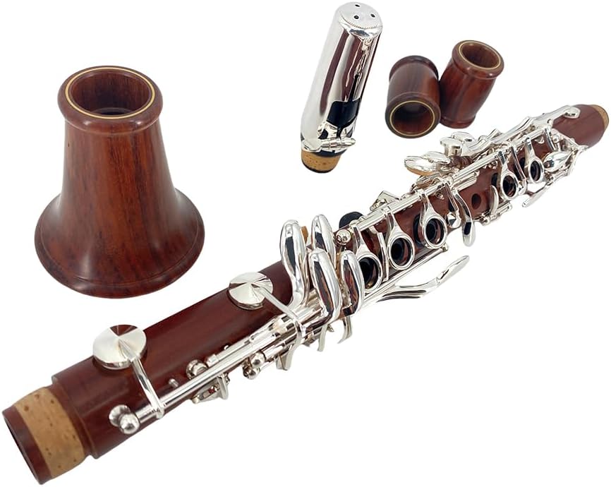 CLARINETE MIB YOUNGMONIC CUERPO DE PALISANDRO CON LLAVES PLATEADAS Y 2 BARRILES - 3