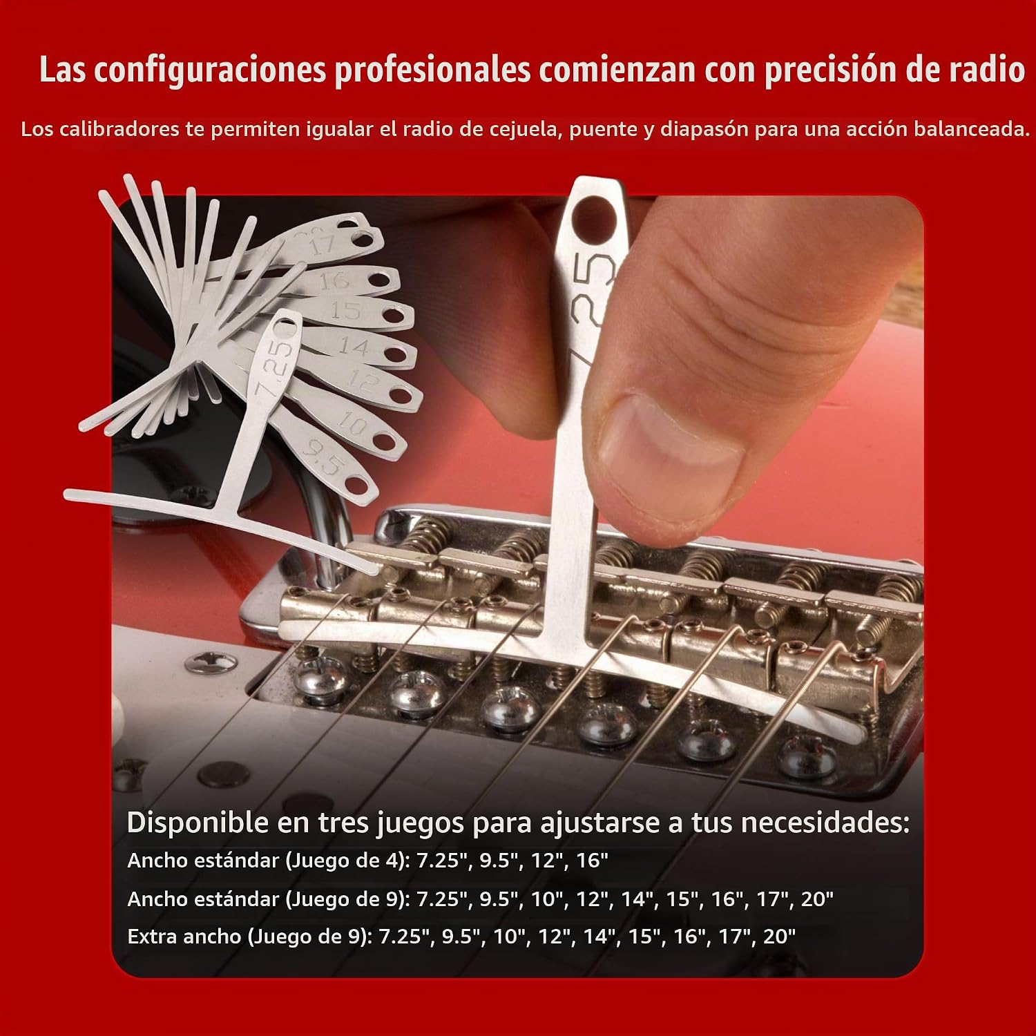 JUEGO DE 9 GALGAS DE RADIO UNDERSTRING STEWMAC ANCHO ESTÁNDAR - 3