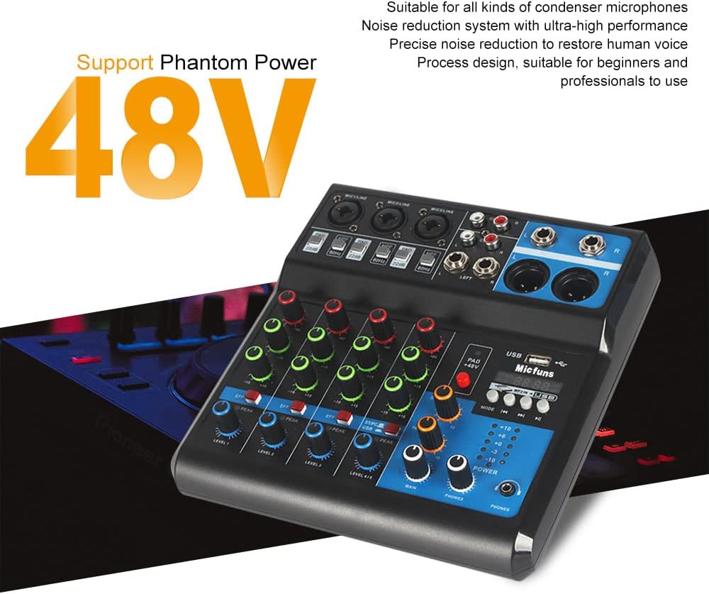 MEZCLADOR DJ DE AUDIO MINI 5 CANALES CON BLUETOOTH Y ALIMENTACIÓN USB - 5
