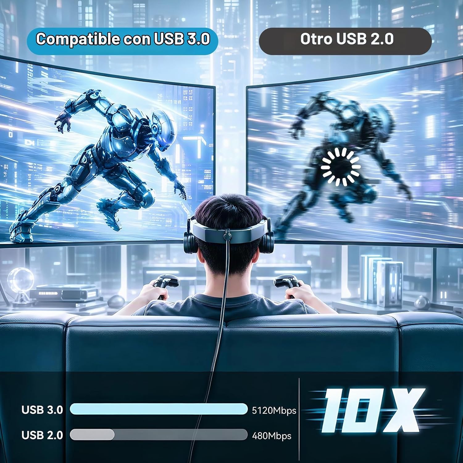 CABLE DE FIBRA ÓPTICA FIBBR 15 PIES PARA OCULUS QUEST 2/3/3S/PRO Y PICO 4 - 3