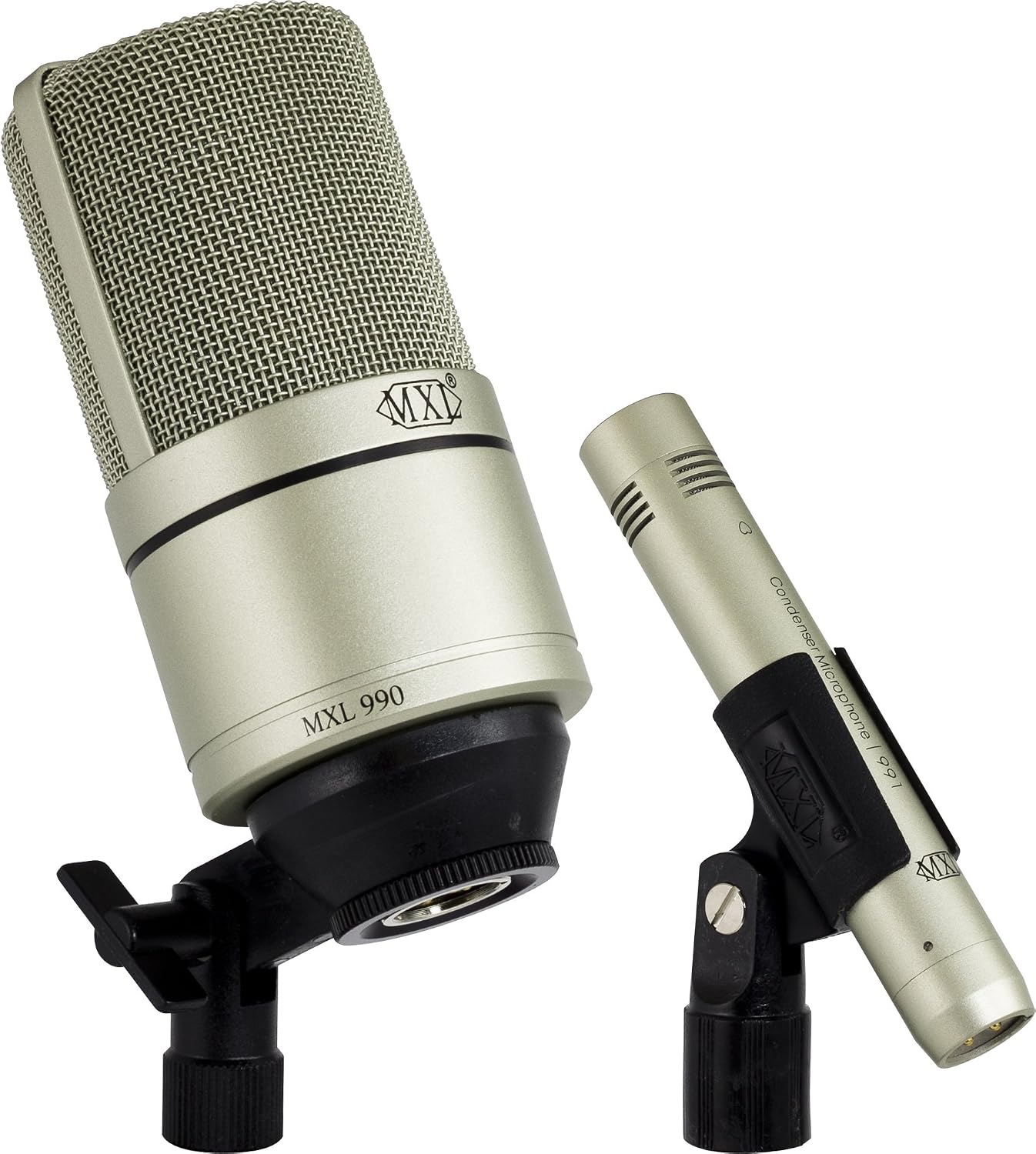 MICRÓFONO MXL 990/991 BUNDLE CONDENSADOR DIAFRAGMA GRANDE Y PEQUEÑO CHAMPAGNE - 2