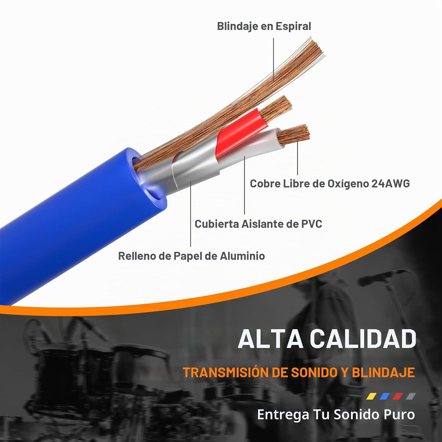 CABLE XLR SNAKE PHENYX PRO 4 CANALES BALANCEADO 10 PIES - 3