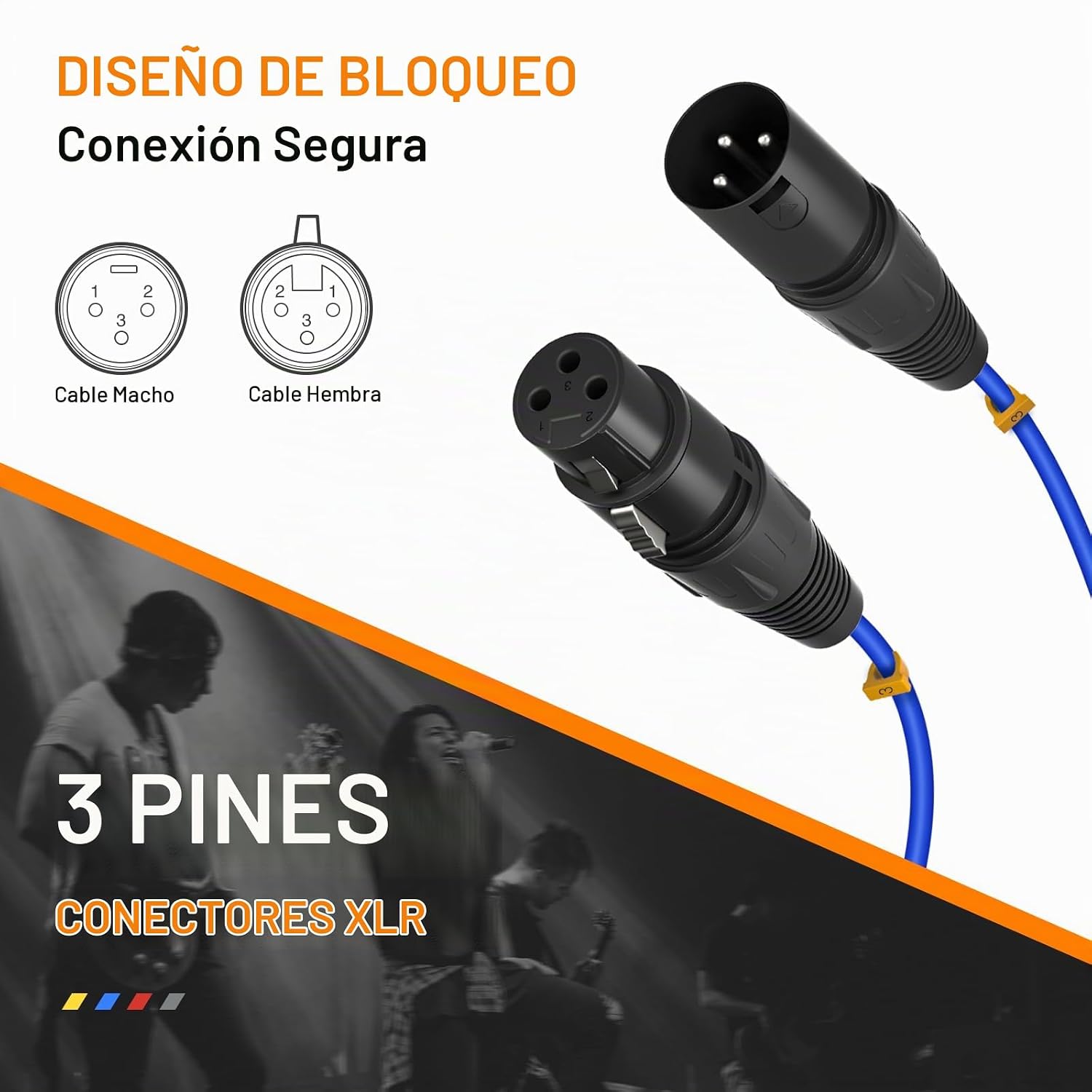 CABLE XLR SNAKE PHENYX PRO 4 CANALES BALANCEADO 10 PIES - 5