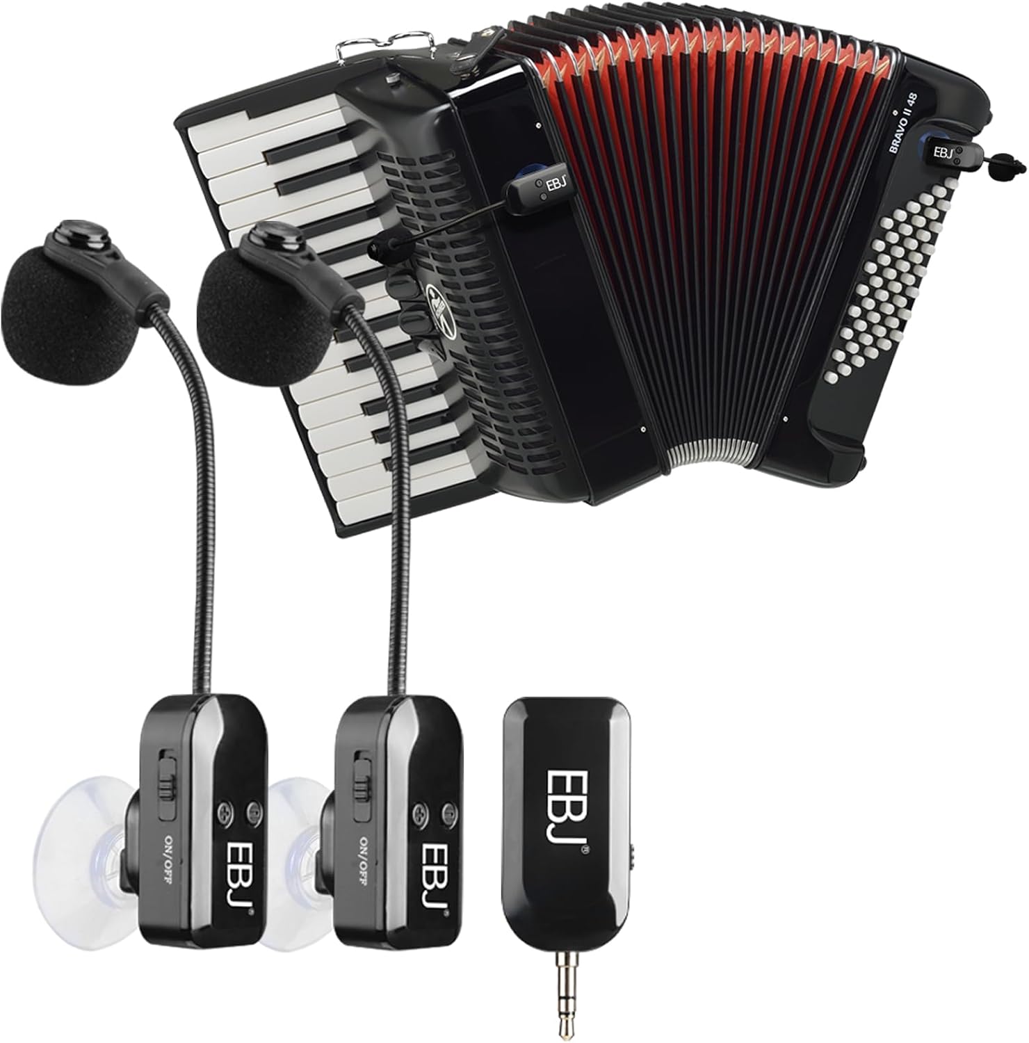 MICRÓFONO INALÁMBRICO EBJ 2.4G PARA INSTRUMENTOS CON VENTOSA DESACOPLABLE KX-801-2 - 1