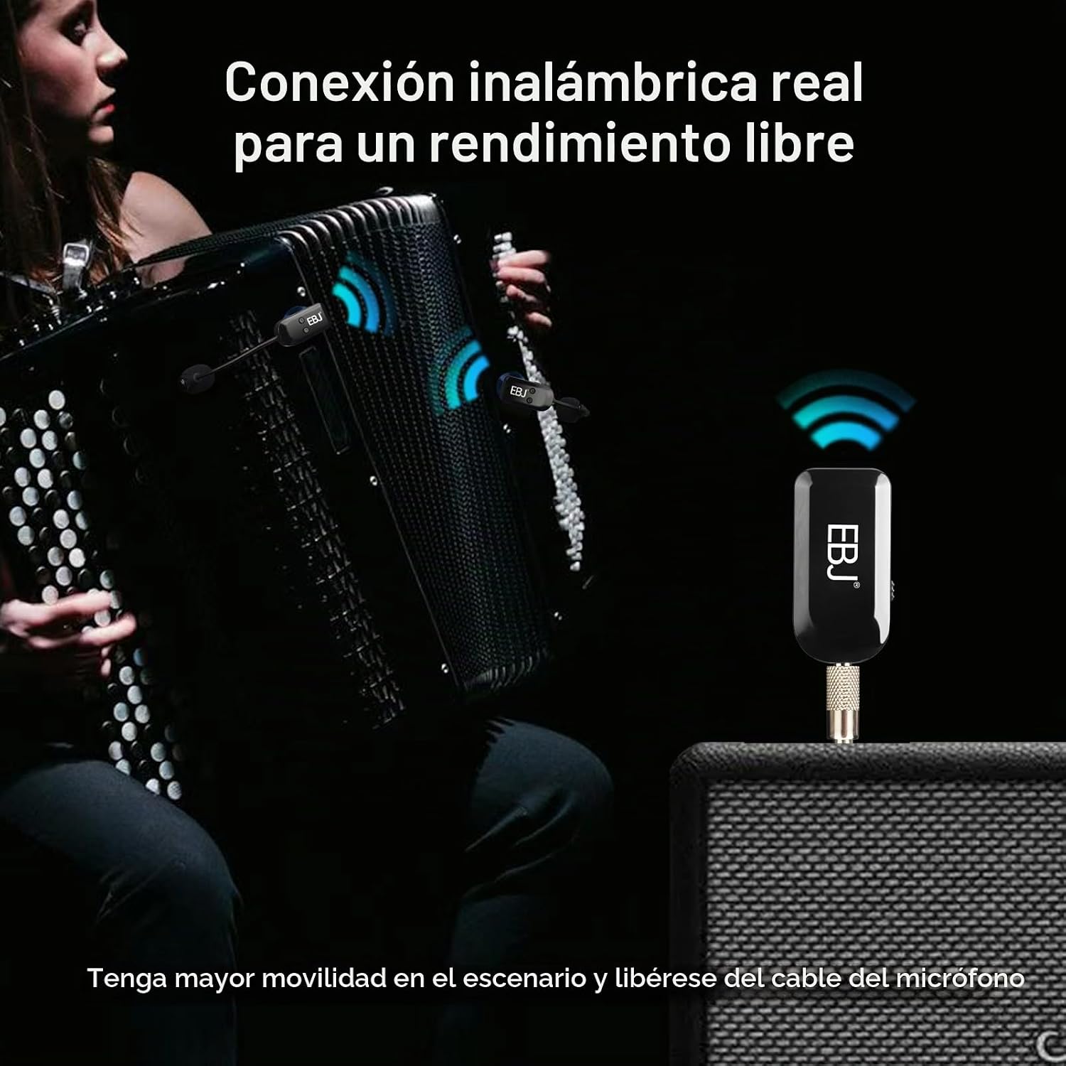 MICRÓFONO INALÁMBRICO EBJ 2.4G PARA INSTRUMENTOS CON VENTOSA DESACOPLABLE KX-801-2 - 2