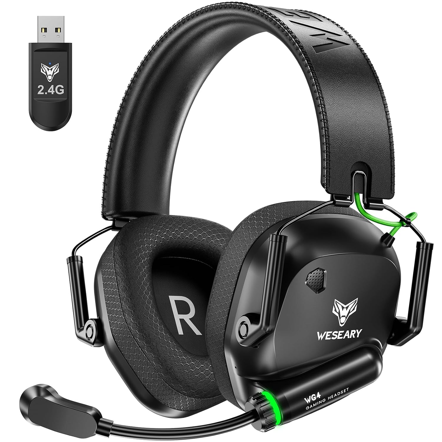 HEADSET GAMING INALÁMBRICO WESEARY WG4 CON MICRÓFONO 2.4GHZ Y BLUETOOTH 5.4 - 1
