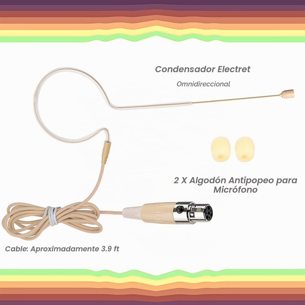 MICRÓFONO DE DIADEMA SINGLE EARHOOK COMPATIBLE CON SHURE BODYPACK - 5