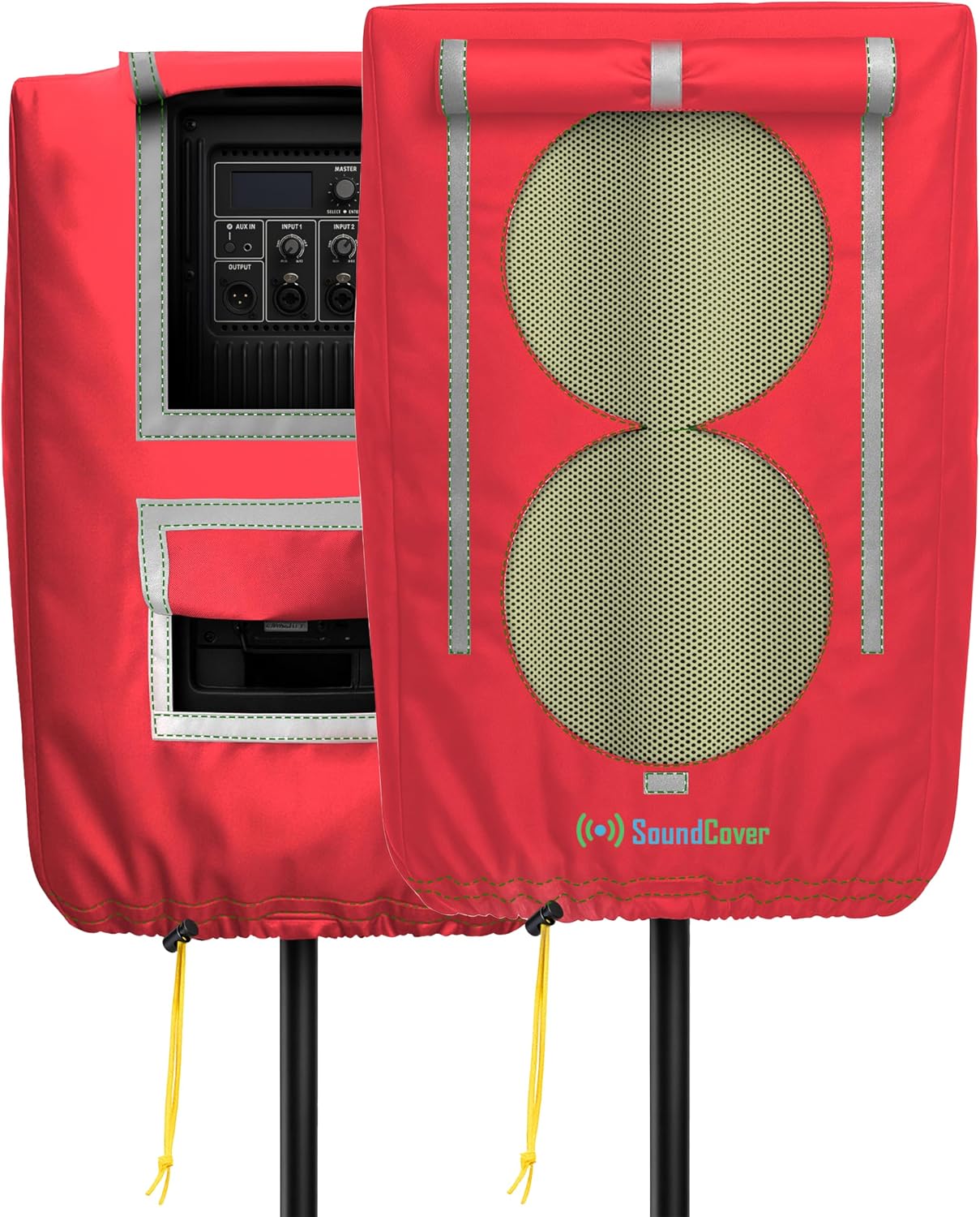 FUNDA PROTECTORA PARA PARLANTE PA/DJ DE 12 PULGADAS SOUNDCOVER 600D ROJA CON SOUNDFLAP - 1