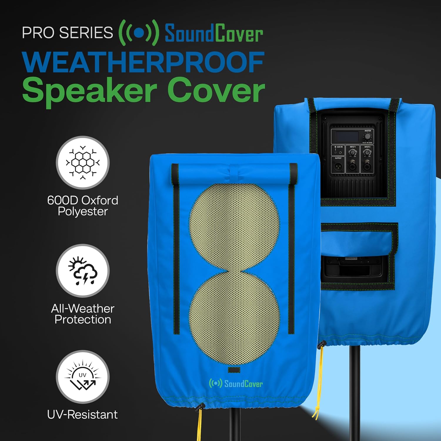FUNDA PROTECTORA PARA PARLANTE PA/DJ DE 8' CON DISEÑO SOUNDFLAP AZUL - 5