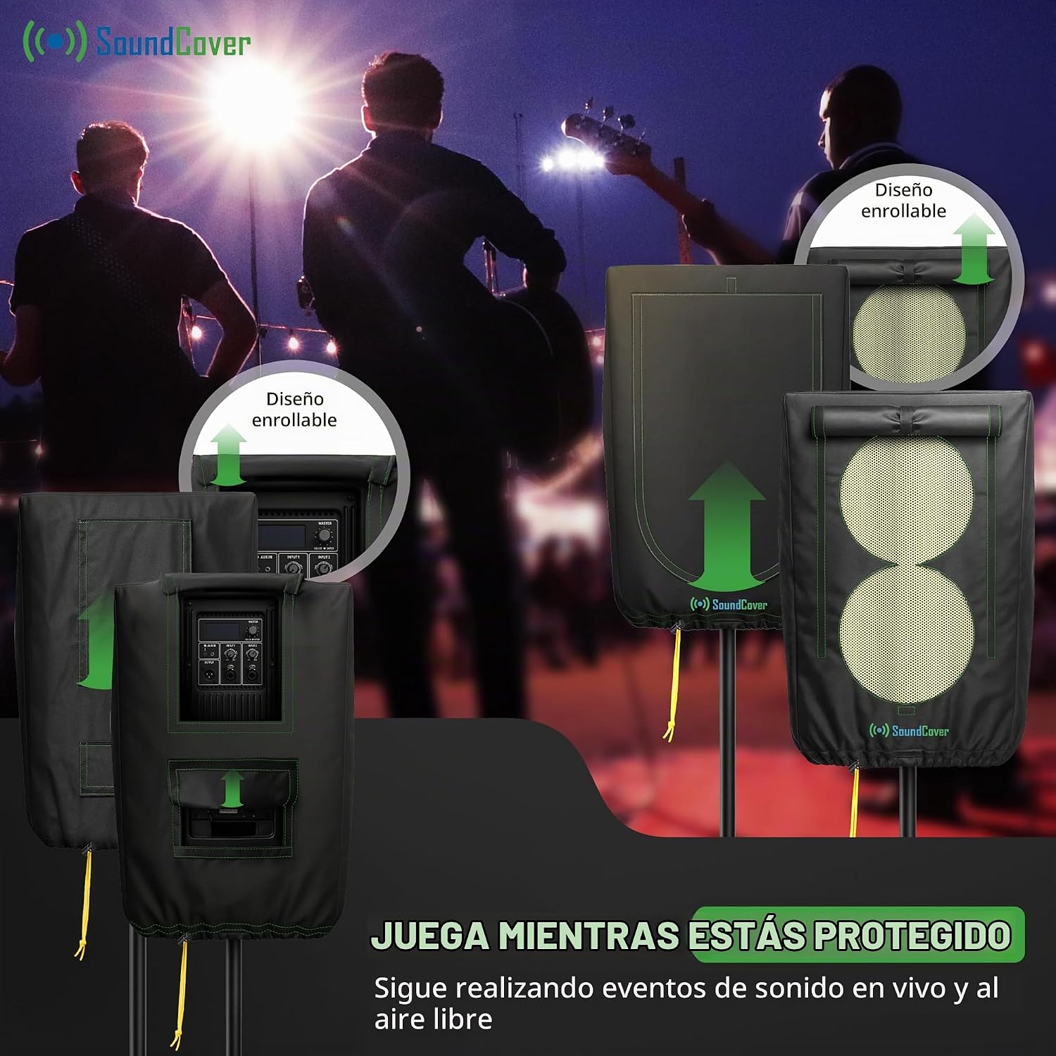 FUNDA PROTECTORA PARA PARLANTE PA/DJ DE 12 PULGADAS SOUNDCOVER 600D CON SOUNDFLAP - 5