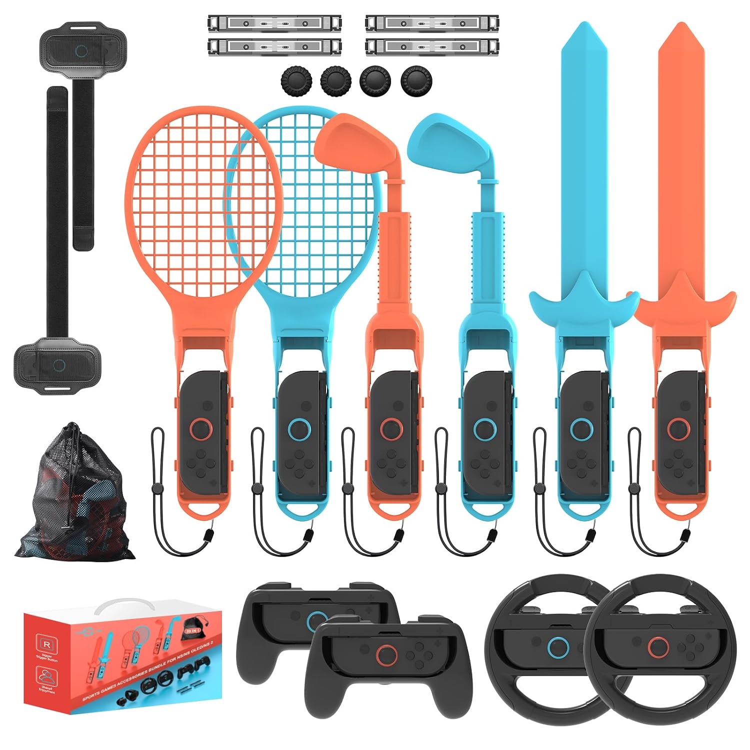 KIT DE ACCESORIOS DEPORTIVOS KEPLUG 20 EN 1 PARA NINTENDO SWITCH 2/1 - 1