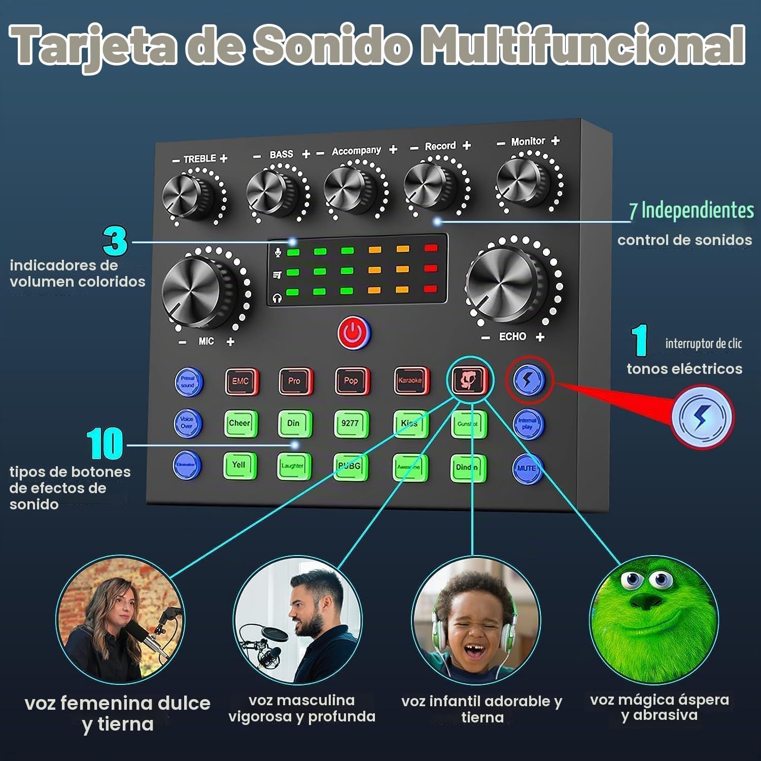 MICRÓFONO CONDENSADOR COFELIFE BM800 CON MEZCLADOR V8S PARA PODCAST Y STREAMING - 4