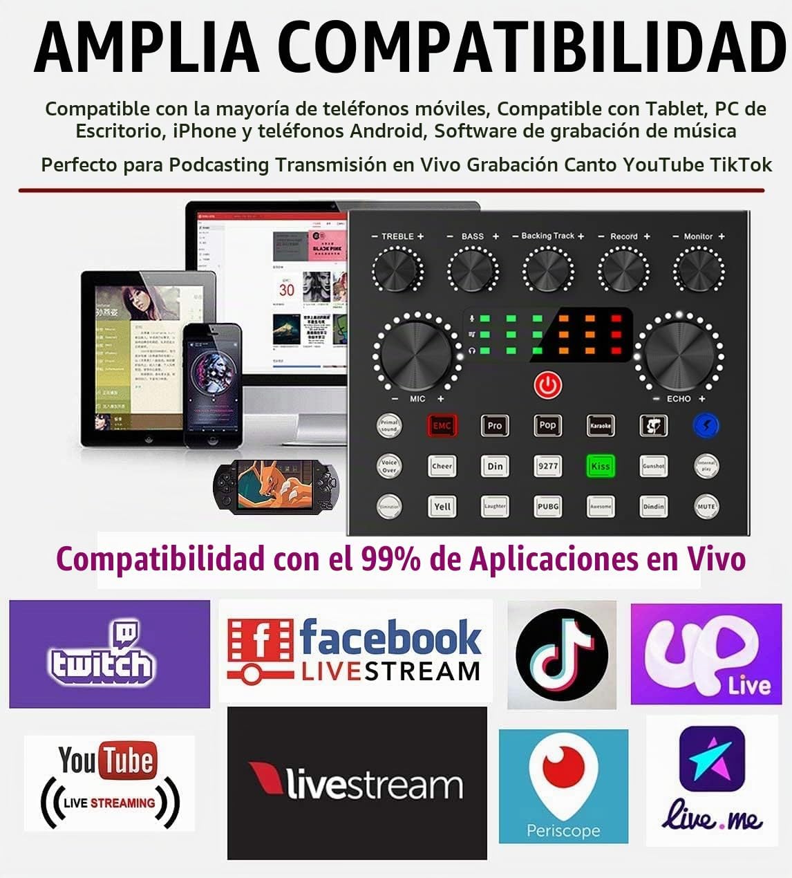 MICRÓFONO CONDENSADOR COFELIFE BM800 CON MEZCLADOR V8S PARA PODCAST Y STREAMING - 5
