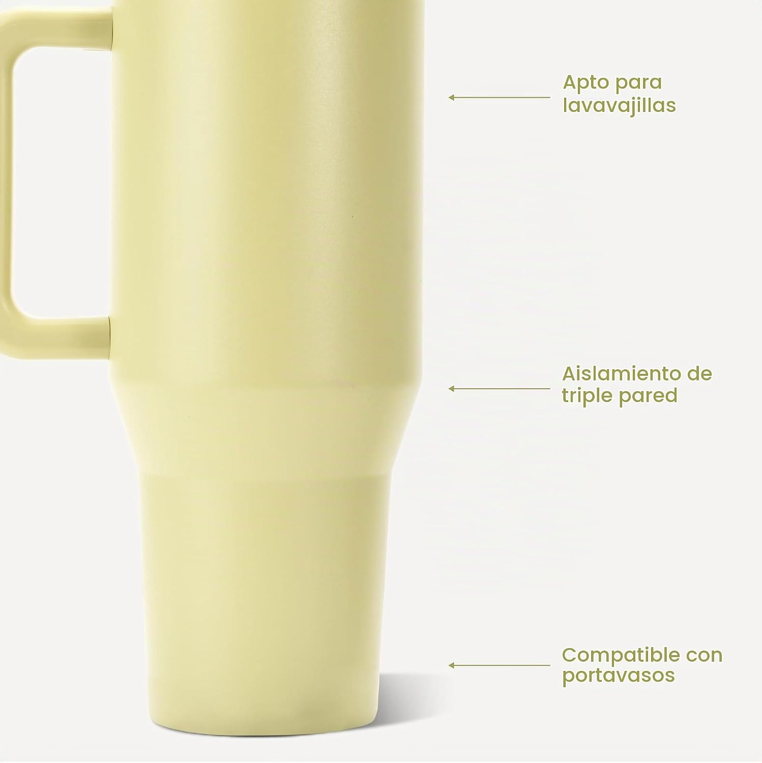 VASO TUMBLER HYDROJUG TRAVELER 32OZ CON AISLAMIENTO, ASA Y POPOTE ACEITUNA - 3