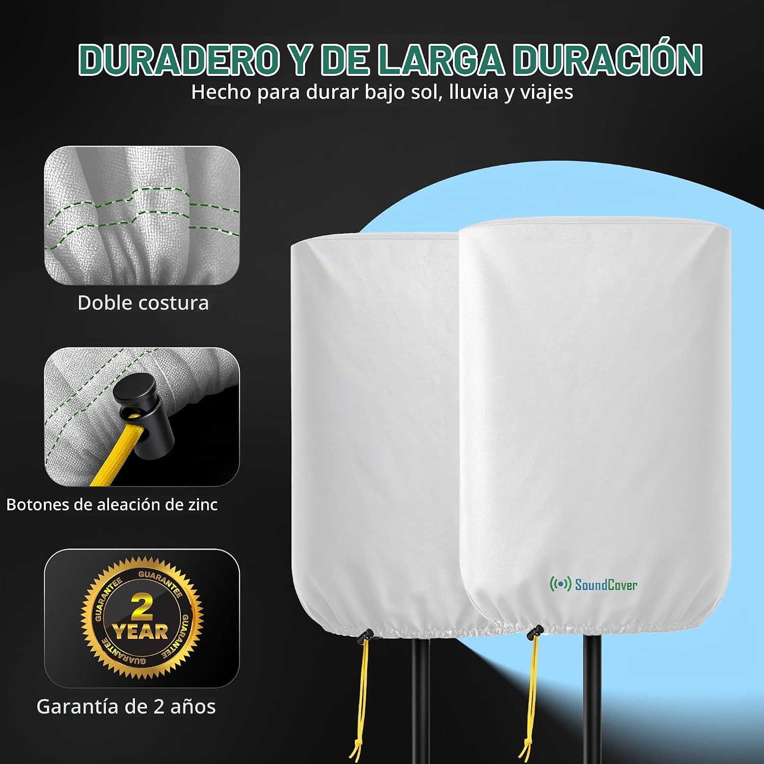 FUNDA PROTECTORA PARA PARLANTE PA/DJ DE 15 PULGADAS 600D SOUNDCOVER BLANCA - 3