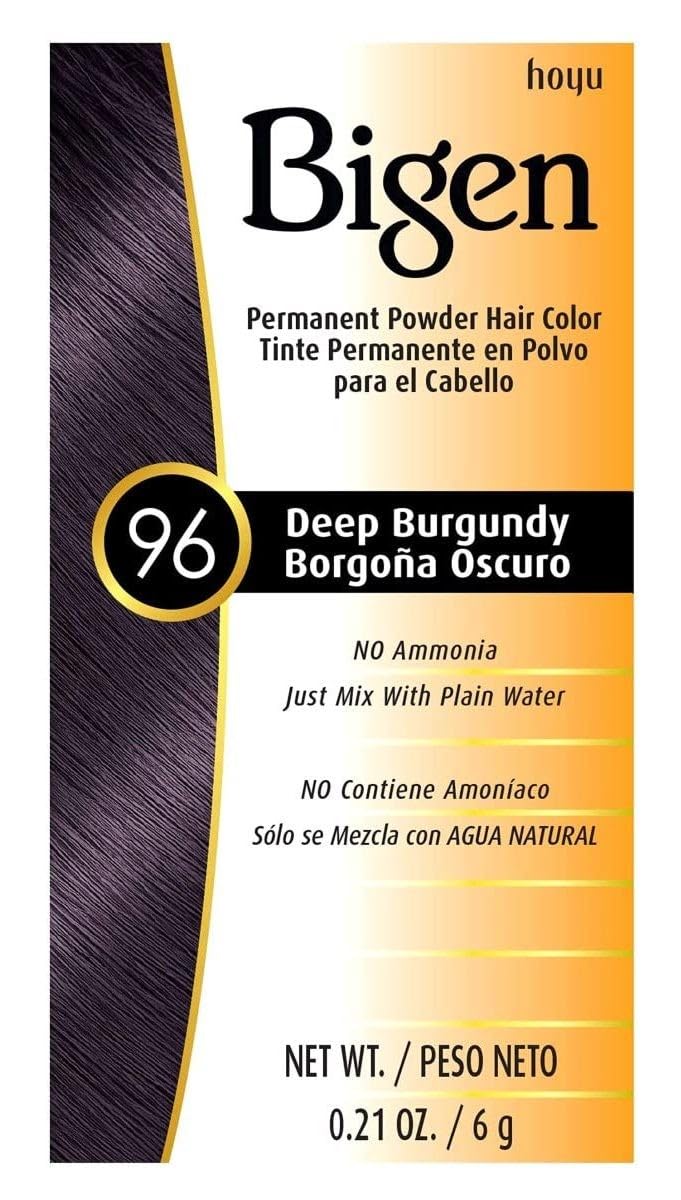 TINTURA PERMANENTE EN POLVO BIGEN #96 BURDEO PROFUNDO PACK DE 6 - 1