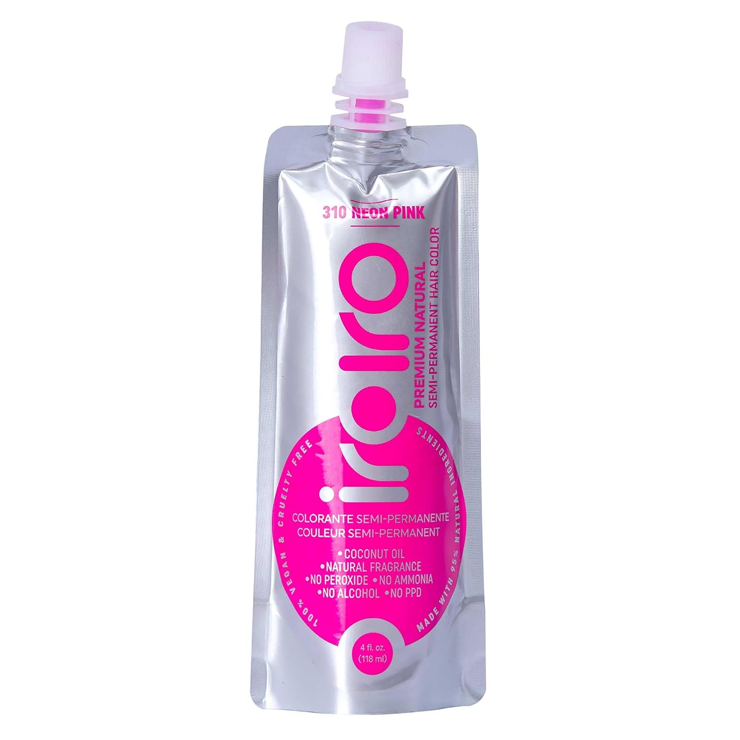 TINTURA SEMIPERMANENTE IROIRO PREMIUM NATURAL 310 ROSA NEÓN 118ML - 1