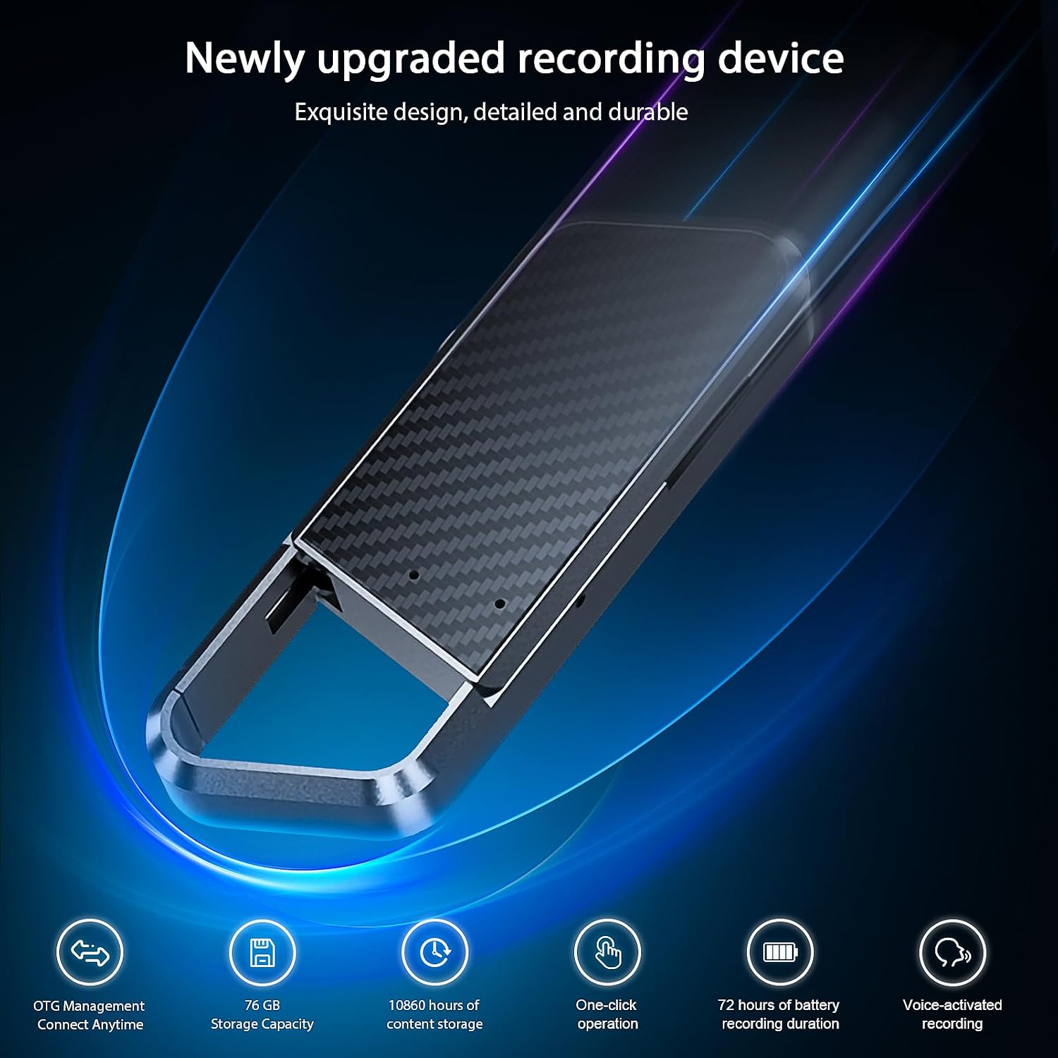 GRABADORA DE PERIODISTA NEKSIDE 76GB CON REDUCCIÓN DE RUIDO DSP 6.0 - 2
