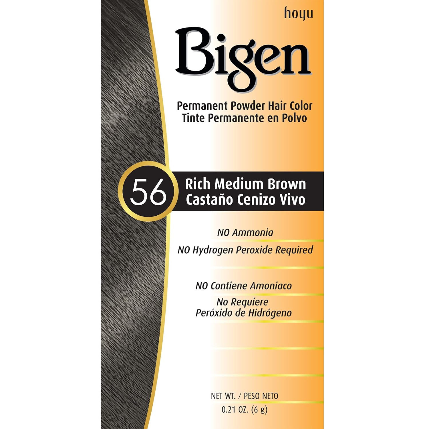 TINTURA PERMANENTE BIGEN #56 CASTAÑO MEDIO INTENSO PACK 6 - 1