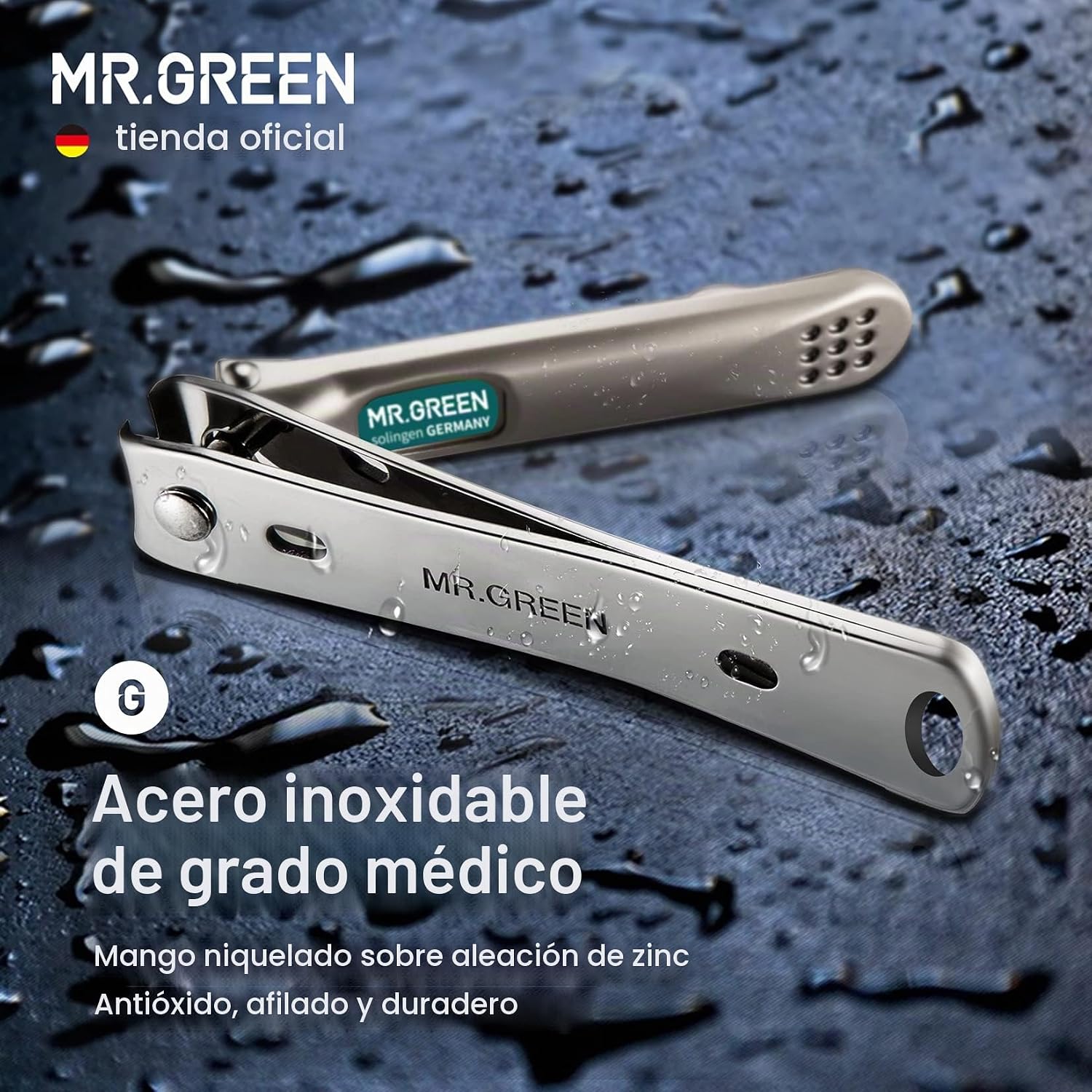 CORTAÚÑAS MR.GREEN CON HOJAS CURVAS Y LIMA DE VIDRIO TAMAÑO MEDIANO - 4