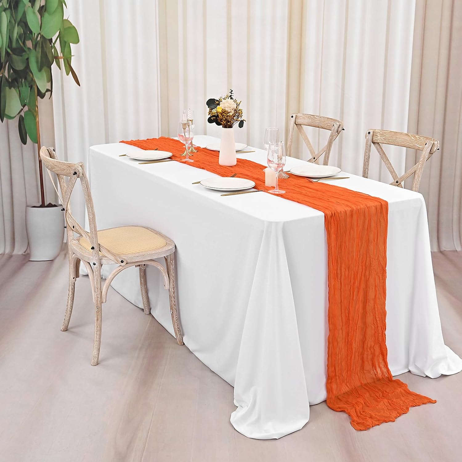 CAMINO DE MESA CHEESECLOTH NARANJA 10 PIEZAS 120 X 50 CM - 3