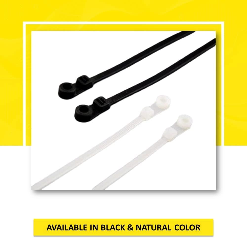 AMARRACABLES CON AGUJERO DE TORNILLO KABLE KONTROL 14 PULGADAS 100 PIEZAS BLANCO NATURAL 120 LBS - 3