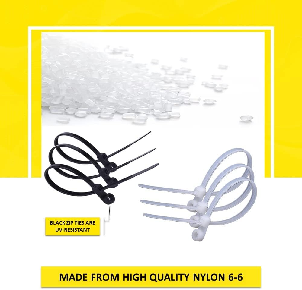 AMARRACABLES CON AGUJERO DE TORNILLO KABLE KONTROL 14 PULGADAS 100 PIEZAS BLANCO NATURAL 120 LBS - 4
