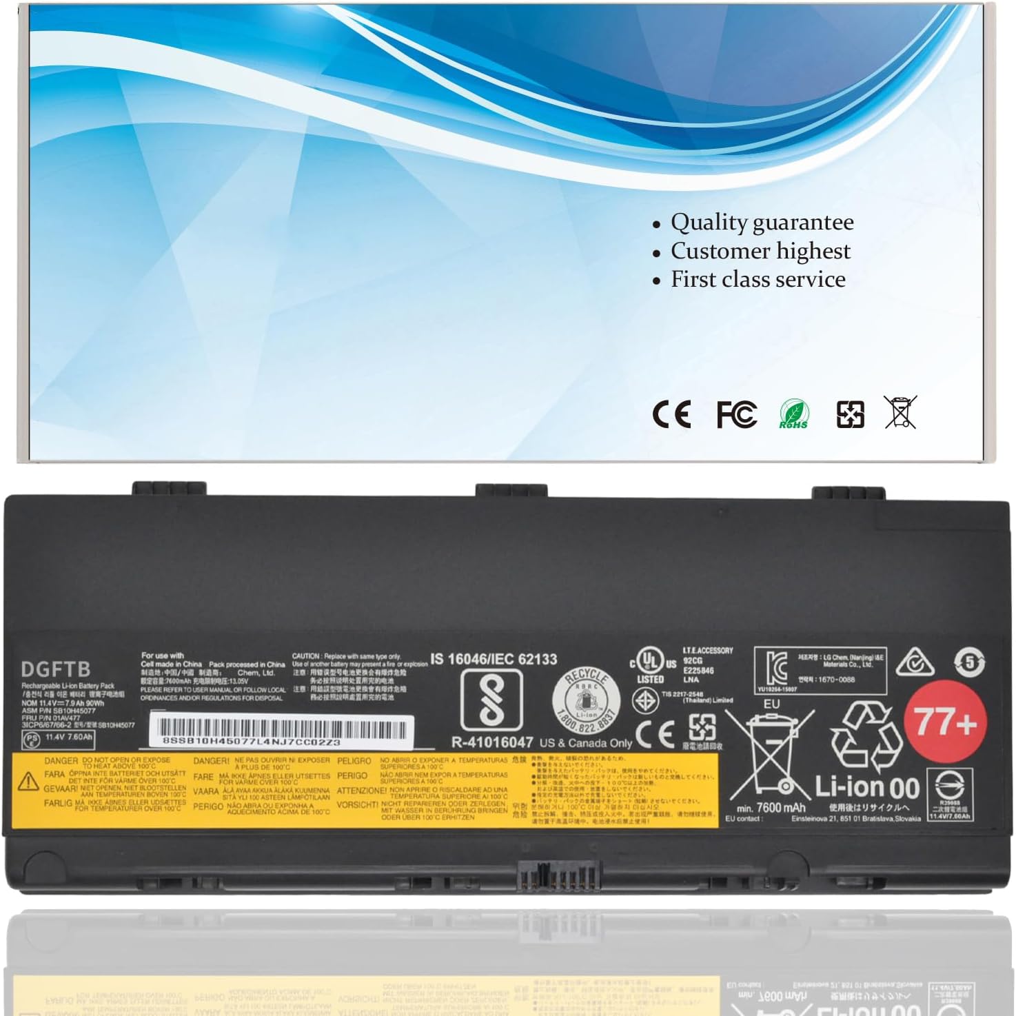 BATERÍA DGTECH 77+ PARA LENOVO THINKPAD P50 P51 P52 90WH - 1