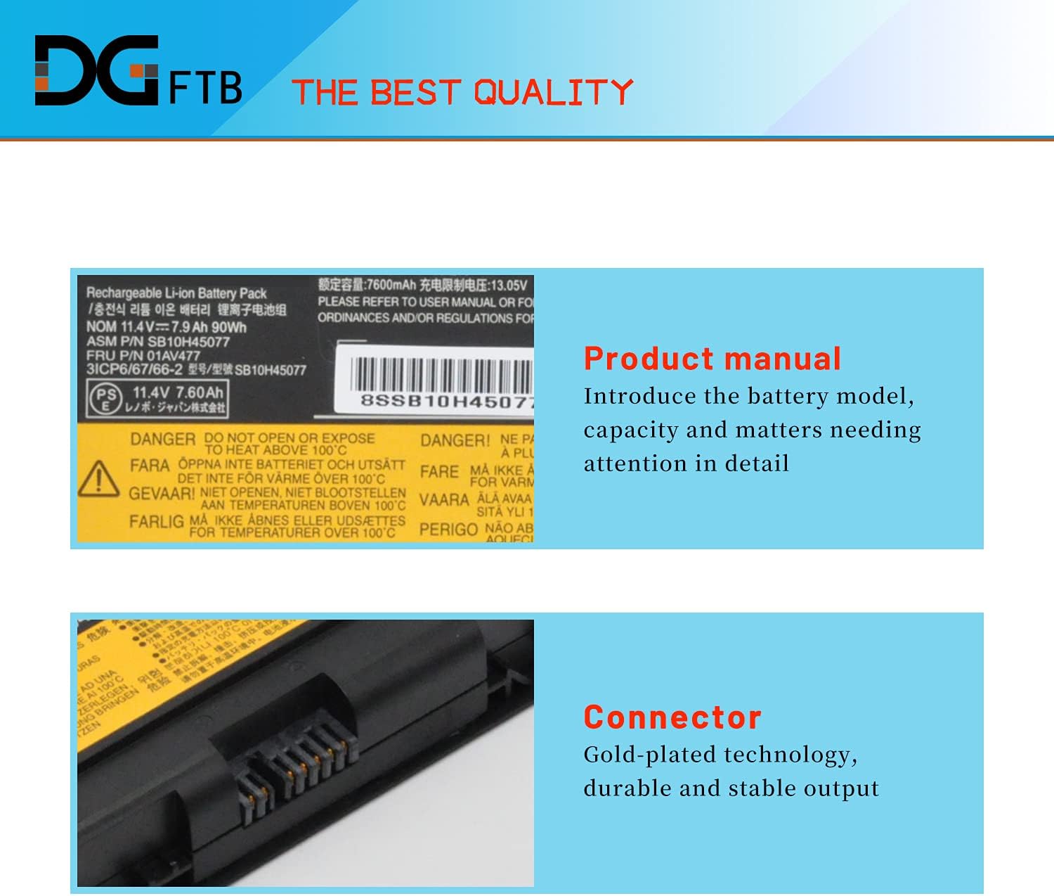 BATERÍA DGTECH 77+ PARA LENOVO THINKPAD P50 P51 P52 90WH - 2