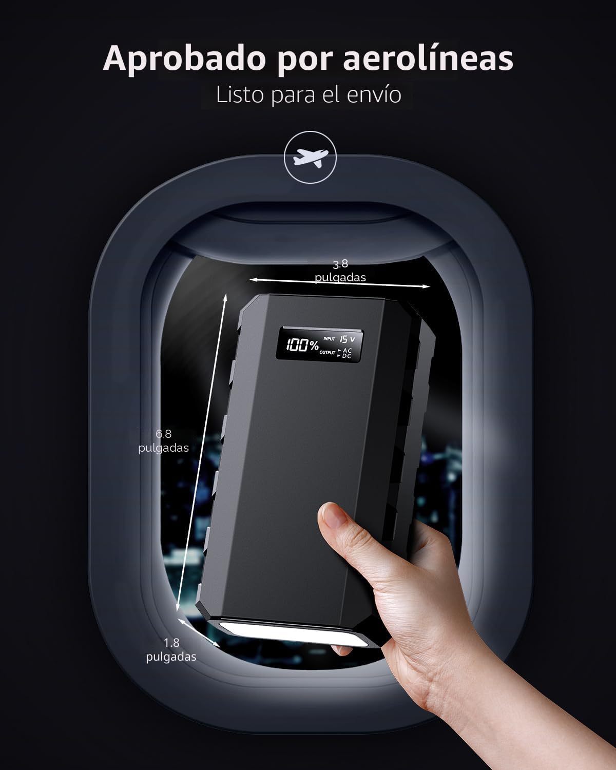 BATERÍA EXTERNA APOWKING 88.8WH CON SALIDA AC 65W - 5
