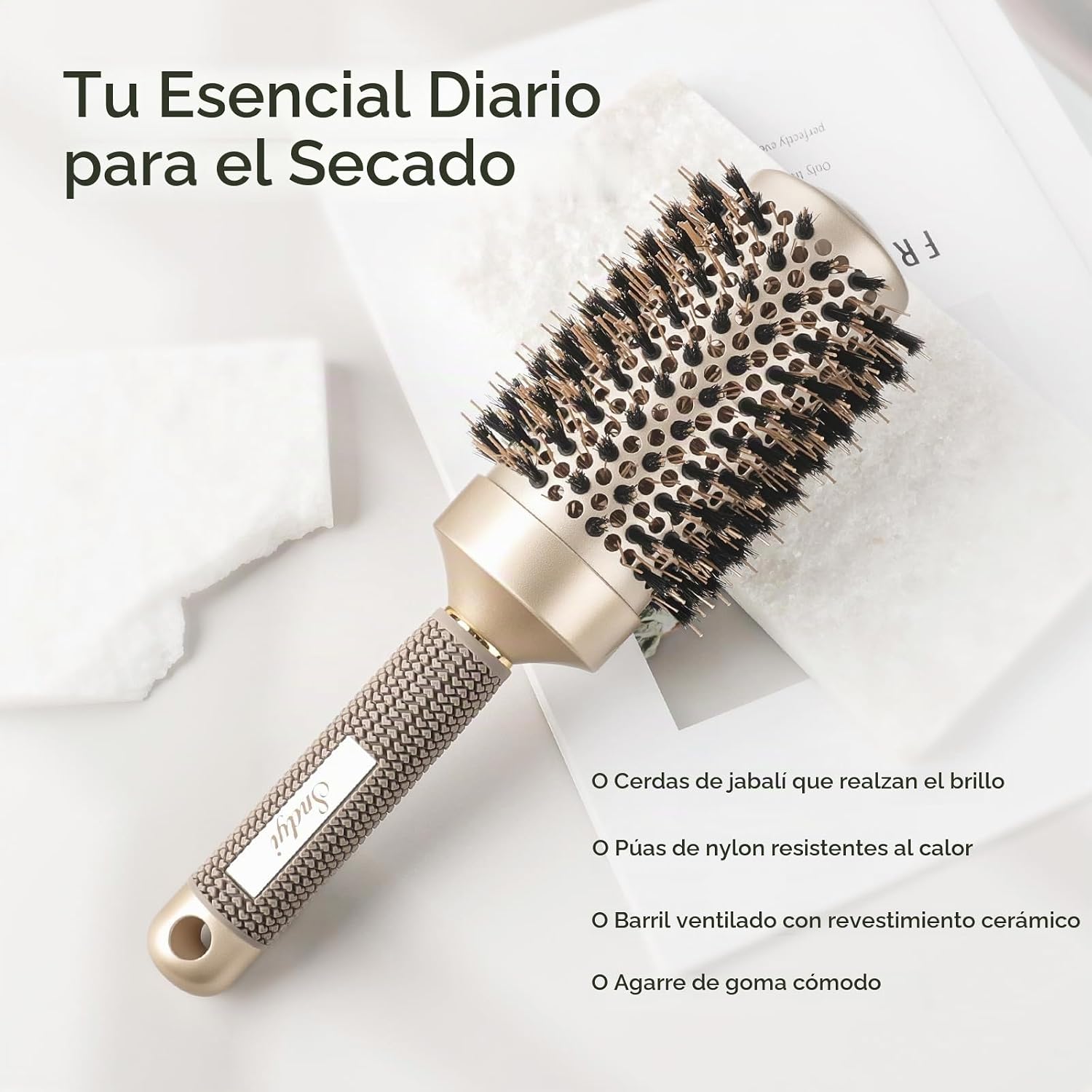 CEPILLO REDONDO SNDYI NANO THERMAL CERAMIC Y IONIC TECH CON CERDAS DE JABALÍ, PACK DE 2 - 2