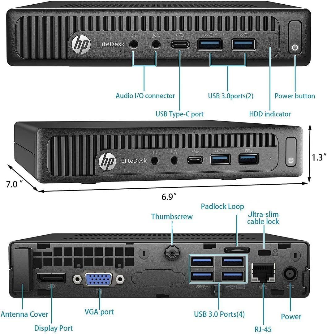 MINI PC HP ELITEDESK 800 G2 INTEL CORE I5-6500T 8GB RAM 256GB SSD - 3