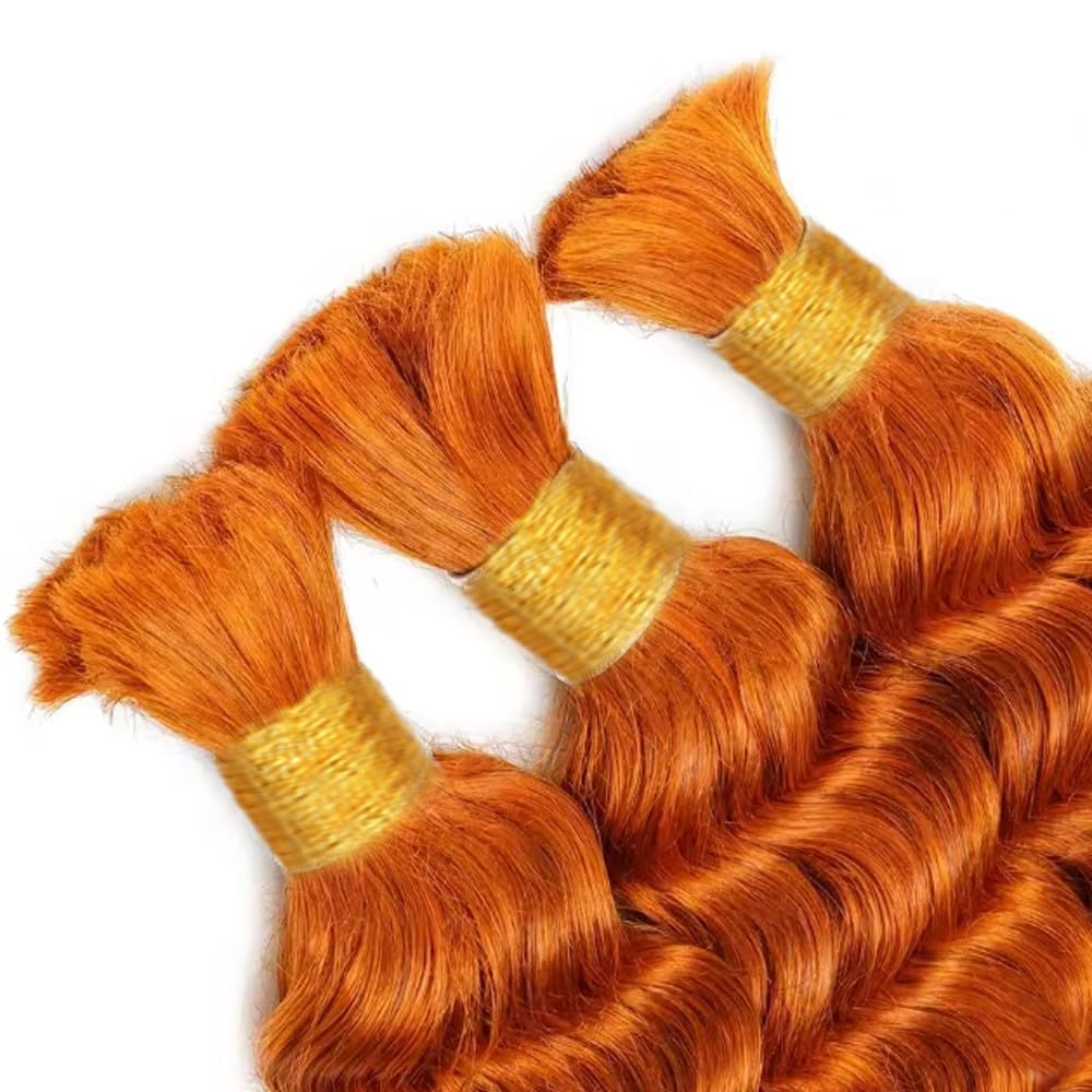 CABELLO PARA TRENZAS LAKAISA 350 GINGER ORANGE DEEP WAVE 20 PULGADAS 150G 3 PAQUETES - 4