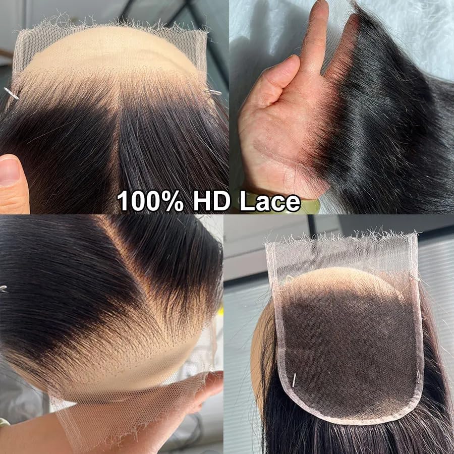 CIERRE FRONTAL HD LACE FRONTAL SKINLIKE CABELLO HUMANO 6X6 20 PULGADAS LISO - 4