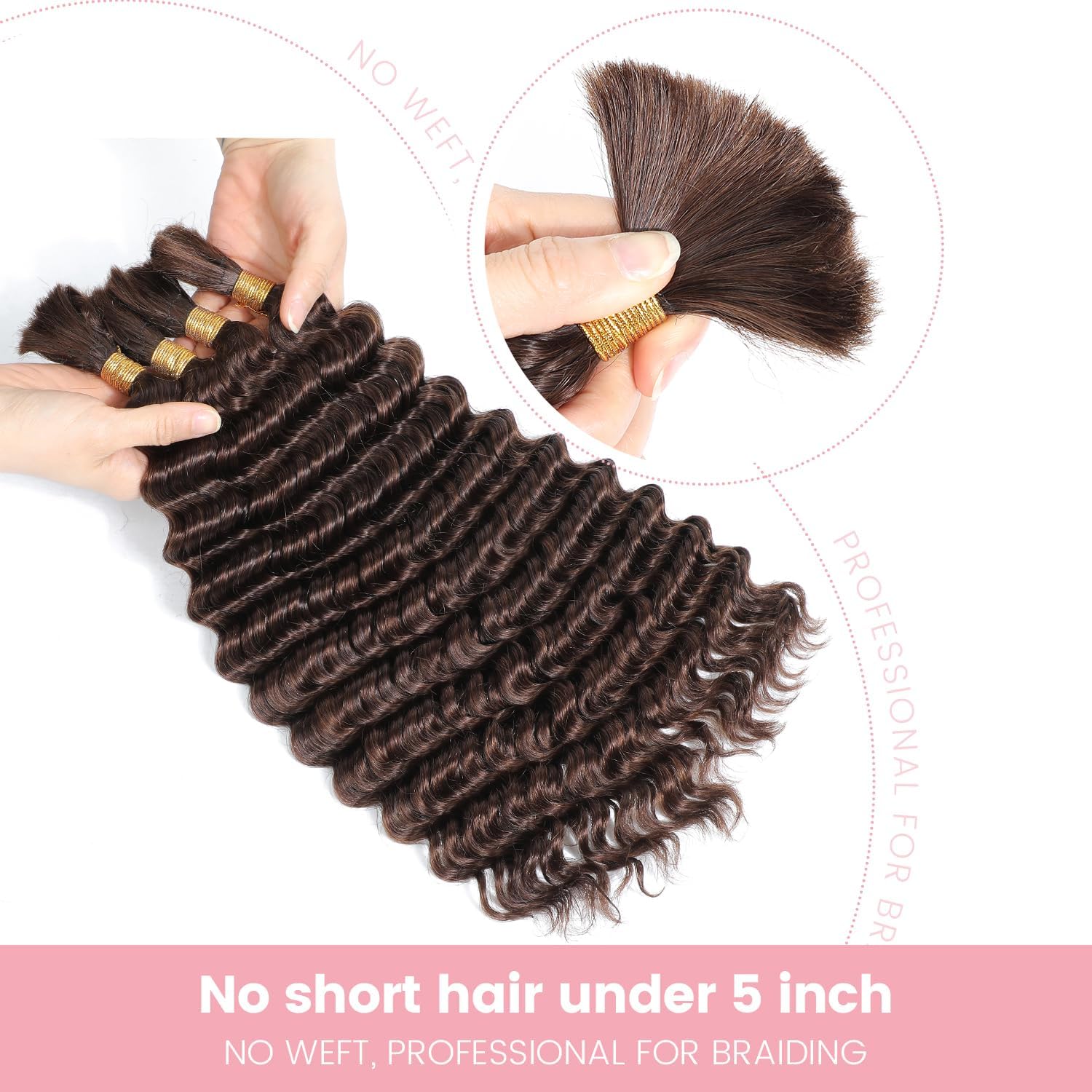 CABELLO PARA TRENZAS LAKAISA CASTAÑO #4 26 PULGADAS 150G - 3