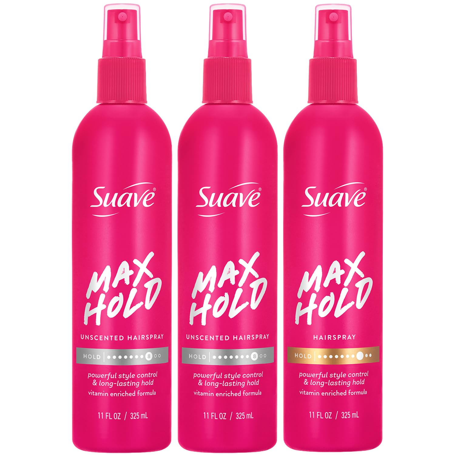 SPRAY FIJADOR SUAVE MAX HOLD SIN AEROSOL PACK 3 UNIDADES 11 OZ - 1