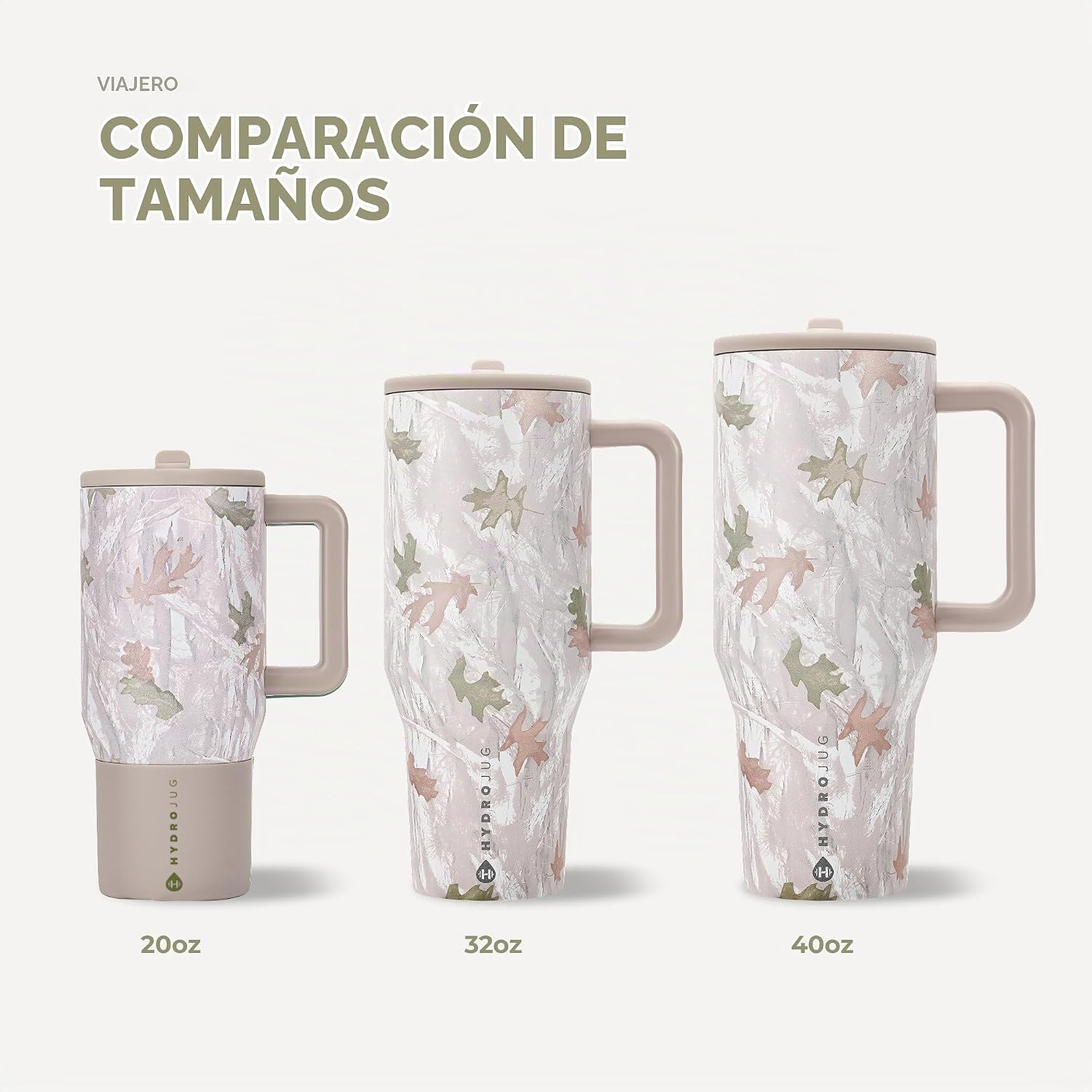 VASO TUMBLER HYDROJUG TRAVELER 40OZ CAMUFLAJE CON ASA Y POPOTE - 5