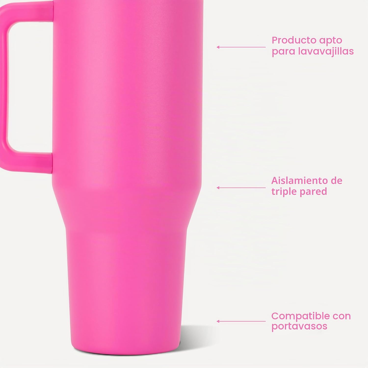 VASO TÉRMICO HYDROJUG TRAVELER 40OZ CON ASA Y POPOTE, RAZZLE - 3