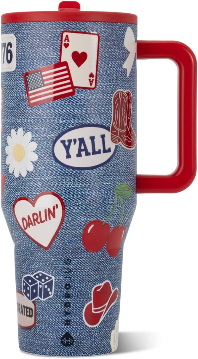 VASO TUMBLER HYDROJUG TRAVELER 32OZ CON AISLAMIENTO, ASA Y POPOTE AMERICAN HONEY - 1