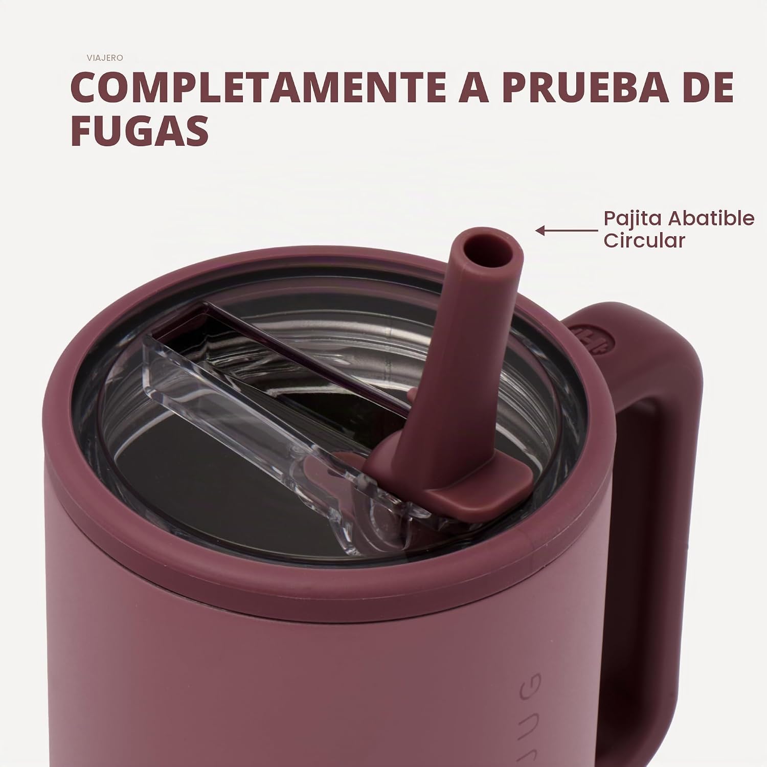 VASO TUMBLER HYDROJUG TRAVELER 40OZ CON ASA Y POPOTE CANYON ROSE - 4